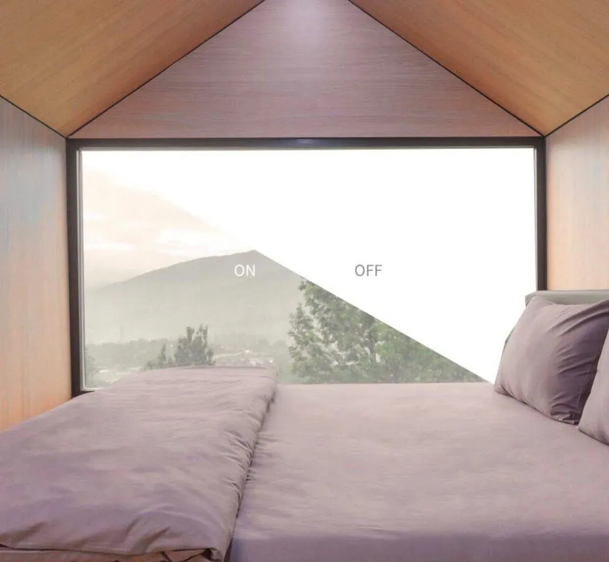 Smartfilm som växlar från klart till frostat glas
